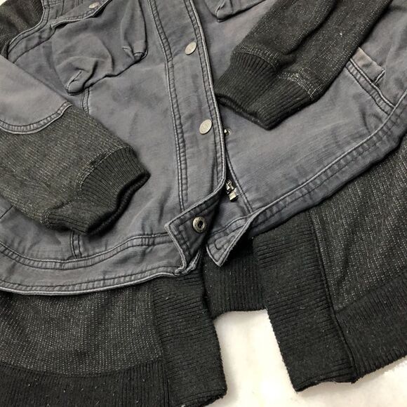 Free People Jacket Womens Small LAYERED SLUB UTILITY DARK GRAY COTTON - Picture 2 of 7